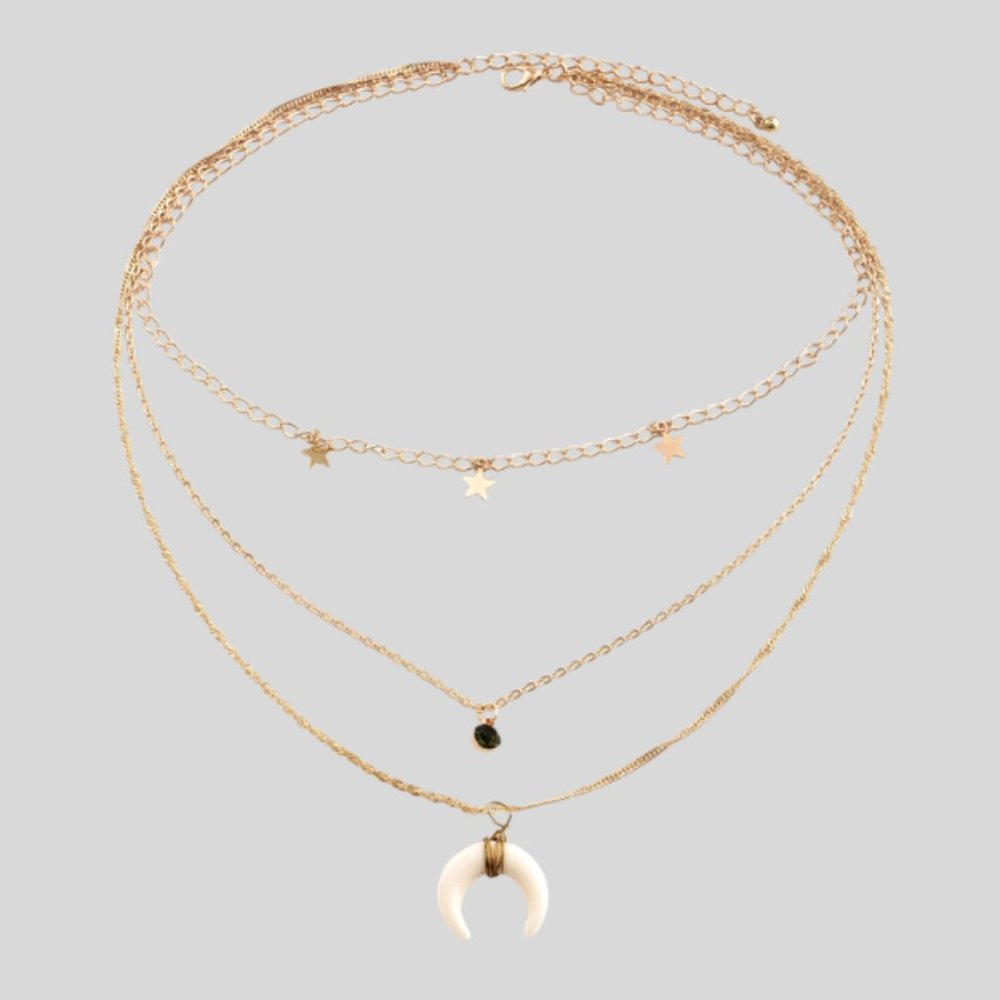 Multi Strand Horn/Star Necklace